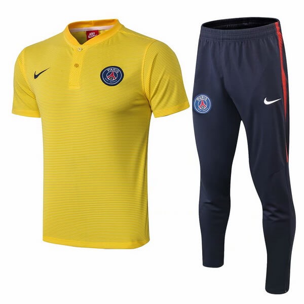 Polo Ensemble Complet Paris Saint Germain 2018-19 Jaune